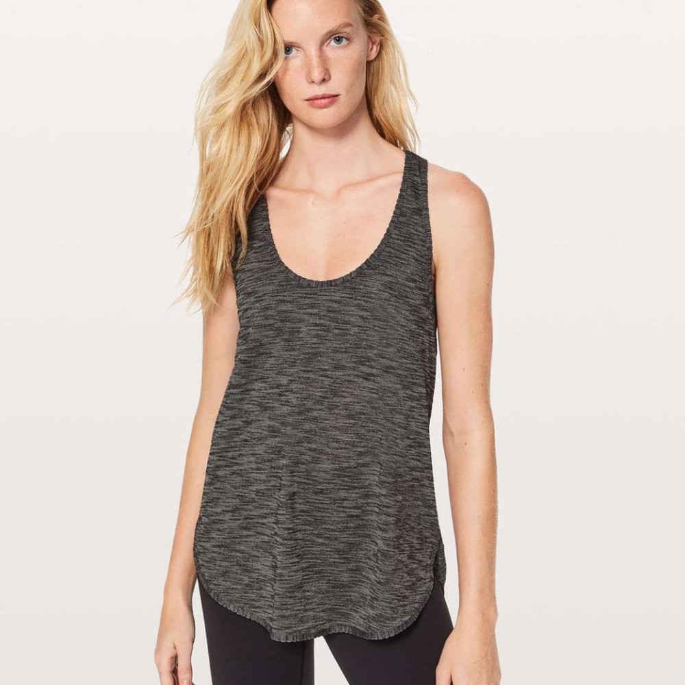 Lululemon Heathered Black Singlet